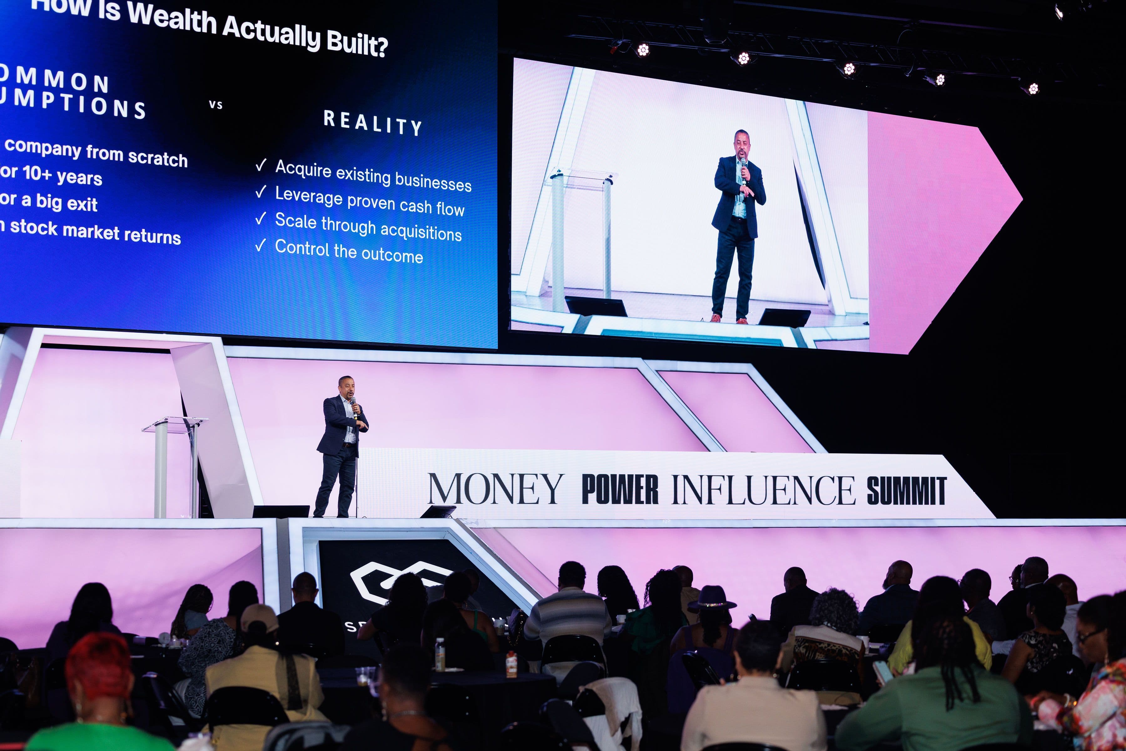 A speaker engaging with the audience