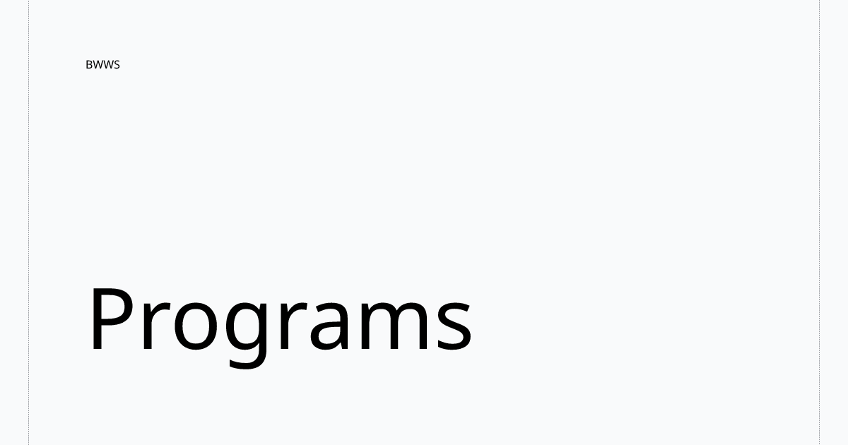 Programs | BWWS